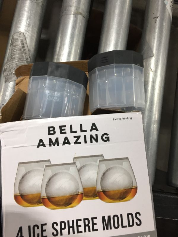 Photo 2 of Bella Amazing- Ice Ball Molds, 2.5 Inch Round Ice Cube Molds. This Stackable Slow Melting Ice Sphere Molds Are Perfect for Whiskey, Scotch, Bourbon, S (BLACK)
