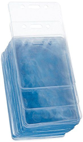 Photo 1 of Amazon Basics Clear Name ID Badge Holder - Vertical (Pack of 50)
