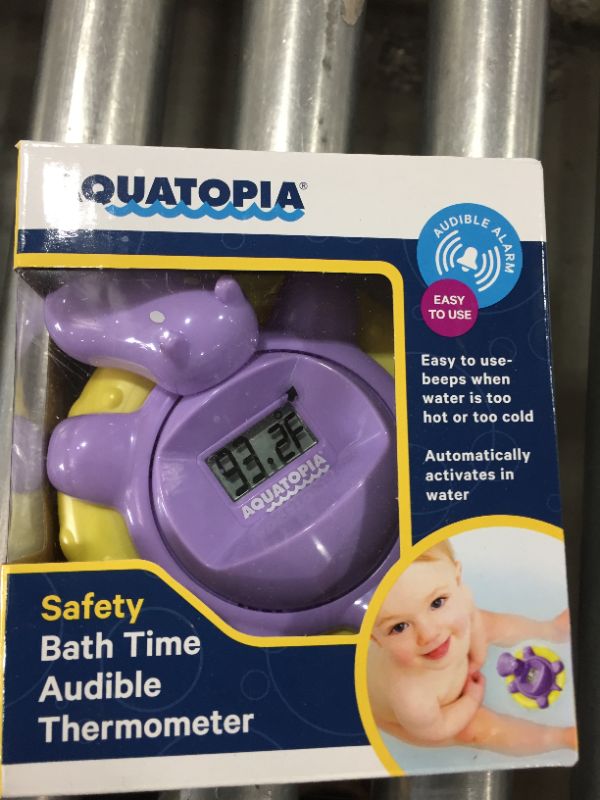 Photo 2 of Aquatopia Safety Bath Digital Thermometer and Audible Alarm Purple Hippo
