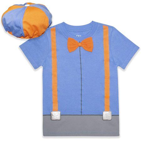 Photo 1 of Blippi Roleplay Shirt and Hat Roleplay Set with Printed Bow Tie and Suspenders 2T

