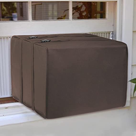 Photo 1 of Air Jade Outdoor Cover for Window Air Conditioner A/C Unit Defender Winter Outside Covers Brown (25"W x 17"H x 21"D)
