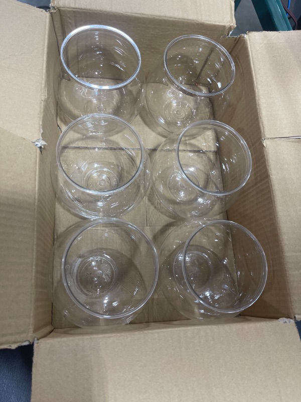 Photo 2 of [6 Pack] 27 Ounce Largest Mini Plastic Fish Bowls for Decoration - Fun Sized Plastic Fish Bowls for Drinks to Start the Party - Clear Plastic Vase for Stunning Centerpieces - Plastic Fish Bowl Set