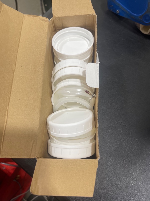 Photo 2 of [18 Pack] Plastic REGULAR Mouth Mason Jar Lids for Ball