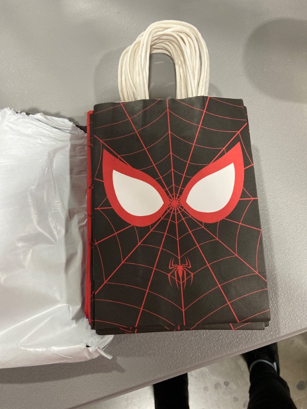 Photo 2 of 16 Pcs Spider Party Bags,Hero Party Treat Bags, Party Bags for Spider, Hero Gift Bags Kids Boys,Spider-Man Party Gift Tote Bag for Hero Theme Birthday Party Decorations and Supplies
