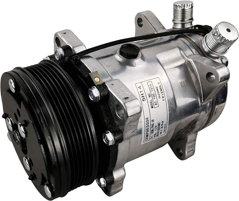 Photo 1 of ACTECmax Universal A/C Compressor with Black 6PK Clutch Sanden 508 5H14 R134A Serpentine Belt
