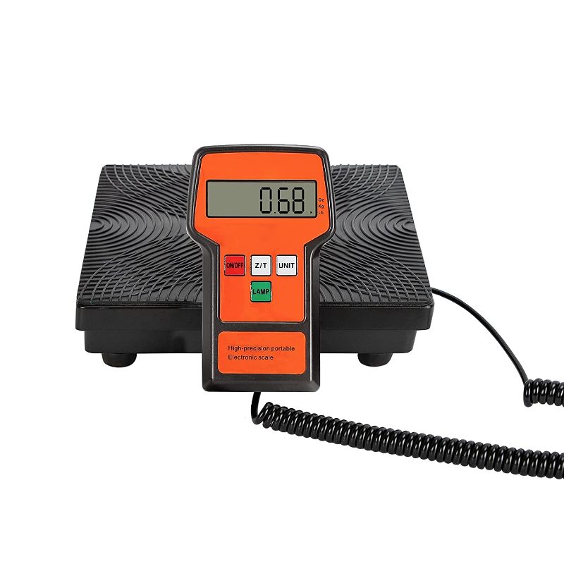 Photo 1 of NUFR Digital Refrigerant Electronic Scale, Portable High Accuracy HVAC Weight Scale Charging Valve 220 lbs/100kgs, Carrying Case Included
