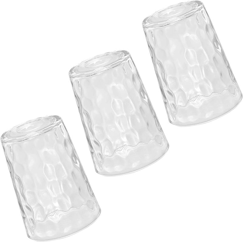 Photo 1 of 3 Pack Cone Glass Lamp Shades Clear Hammered Glass 6.5in Height, 4in Diameter, 1.65in Fitter, Water Ripple Glass Light Fixture Replacement Globe or Lampshade for Chandelier Wall Sconce Pendant Light
