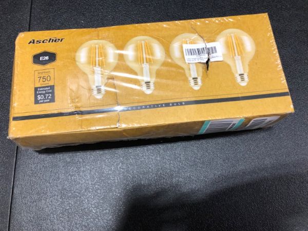 Photo 3 of Ascher Vintage G25 LED Globe Light Bulbs--brand new factory sealed-- 