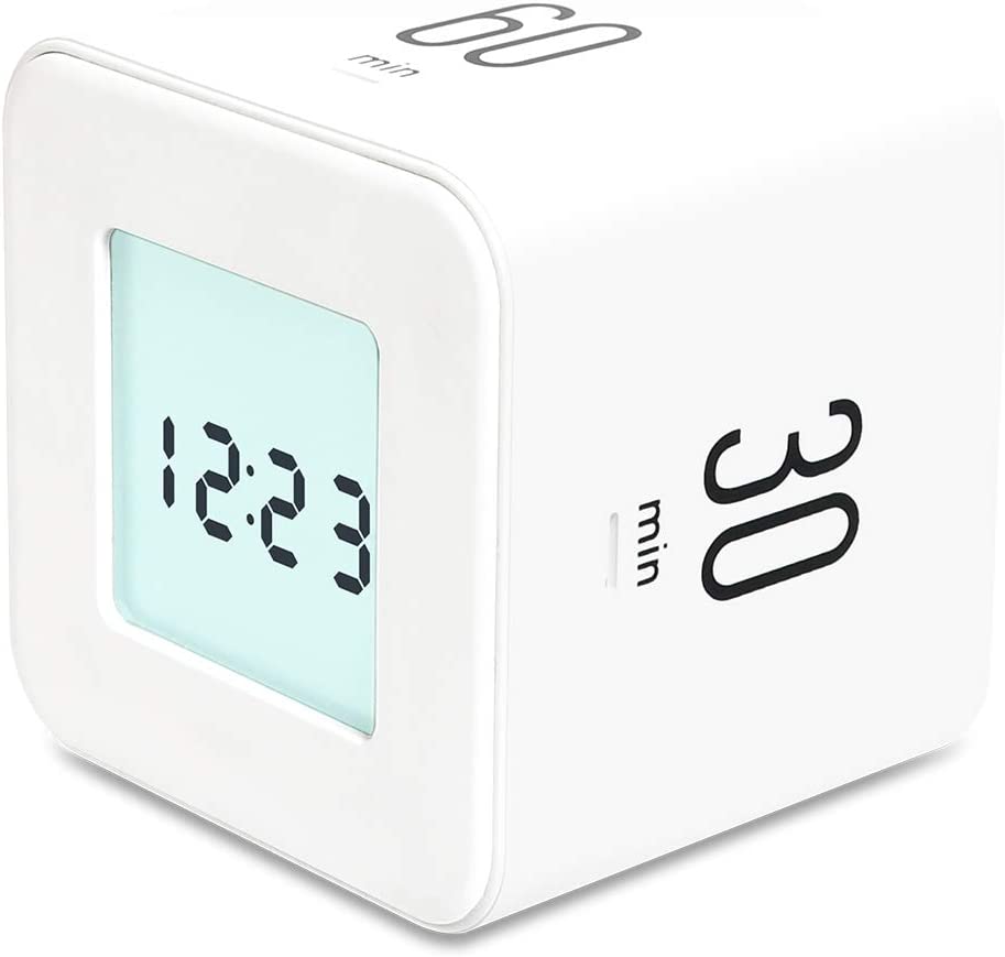 Photo 1 of mooas Multi Cube Timer/Rotating Timer, Simple Operation, Clock & Timer (White)
