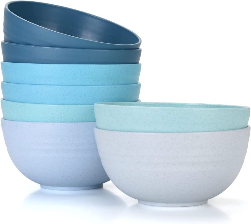 Photo 1 of [Set of 8]Cereal Bowls 24 OZ Microwave and Dishwasher Safe Bowl BPA Free E-Co Friendly Bowl Sets Mixed Color for Cereal, Salad, Soup, Rice
