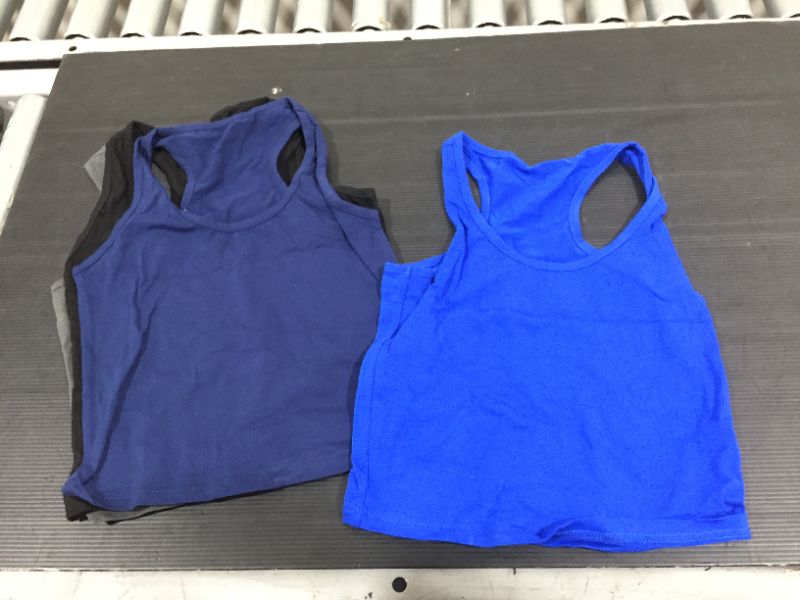 Photo 2 of 4 Pieces Basic Crop Tank Tops Sleeveless Racerback Crop Cami Top for Women Small 