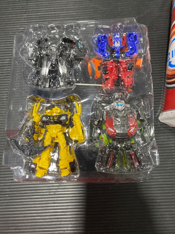 Photo 2 of 2022 New Upgraded 8 Pcs Car Robot Toys, 3.5 inch Small Deformation Robots, Mini Action Figures, Birthday Gifts for 5 Years and up Kids.
