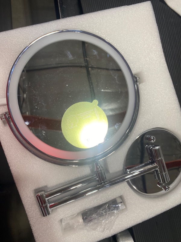 Photo 2 of Rechargeable Wall Mounted Lighted Makeup Mirror Chrome