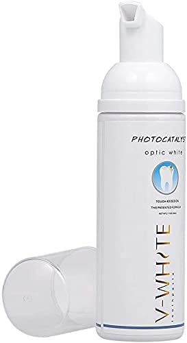 Photo 1 of 2 PACK V-White Foam Teeth Whitening Toothpaste 60 ml - Organic Toothpaste Fluoride Free, Alcohol Free, pH Balanced - Deep Cleansing, Stain Removal, Travel Friendly, for Adults & Kids 
