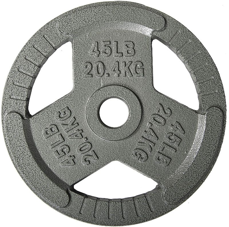 Photo 1 of BalanceFrom Cast Iron Plate Weight Plate for Strength Training, Weightlifting and Crossfit, 45 LB, 2 INCH
