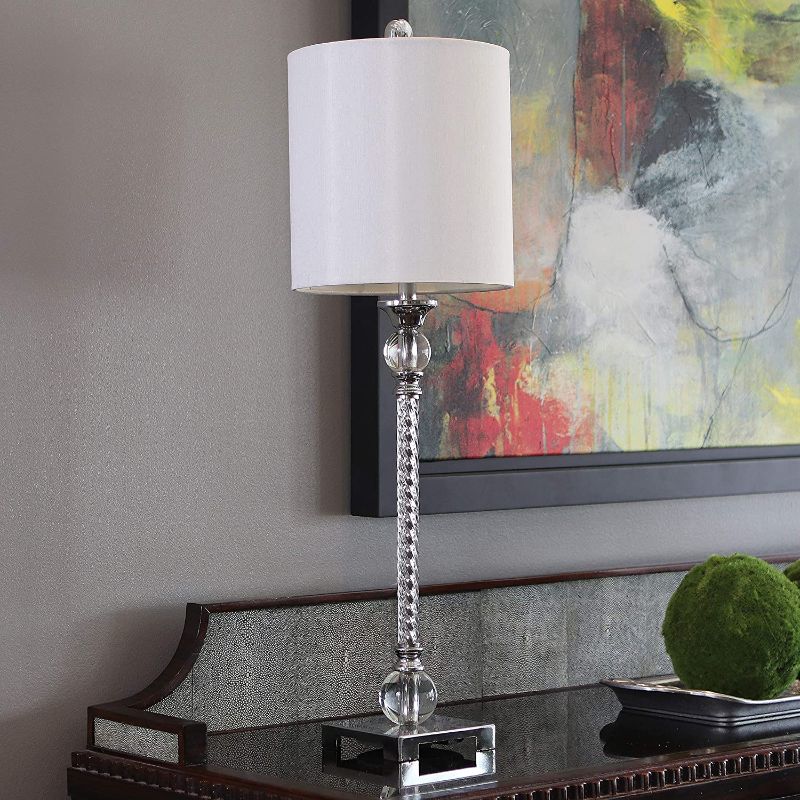 Photo 1 of Décor Therapy TL17313 Table Lamp, Chrome and Clear Acrylic
