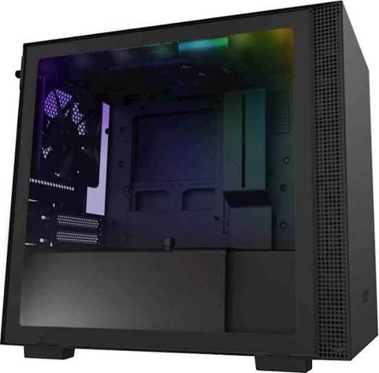 Photo 1 of NZXT - H210i Mini ITX Tower Case with Tempered Glass - Matte Black
