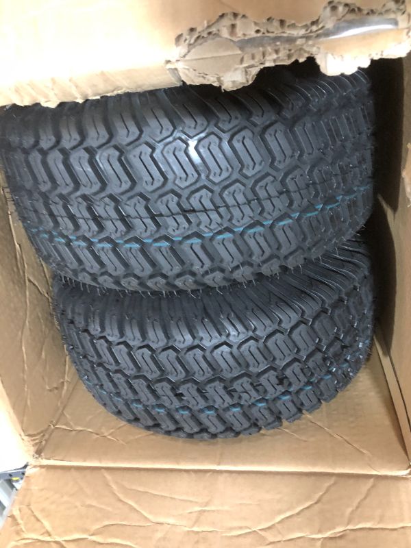 Photo 1 of 15x6.00-6" Front Tire Assembly Replacement for 100 and 300 Series John Deere Riding Mowers - 2 pack
