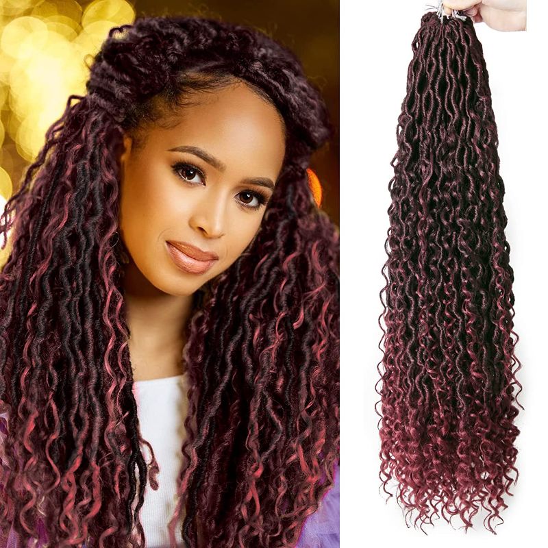 Photo 1 of 6Packs Goddess Locs Crochet Hair,26Inch Curly Faux Locs Crochet Hair Hippie Locs Crochet Braids Long Crochet Goddess Faux Locs for Black Women?26inch 1B/BUG?
