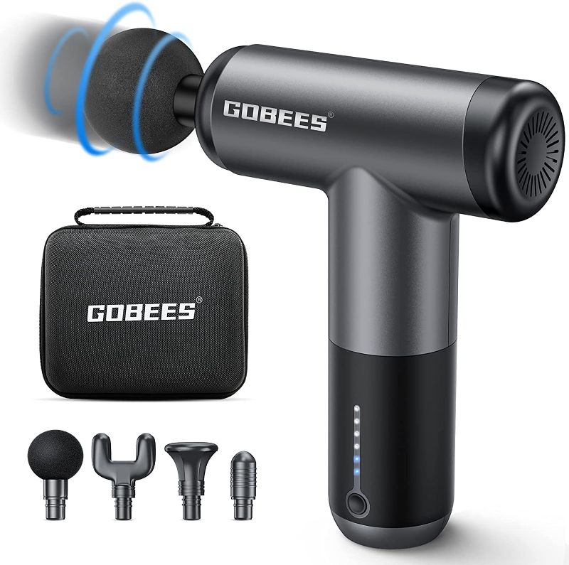 Photo 1 of GOBEES Massage Gun, Percussion Massage Gun Deep Tissue, Mini Massager Gun for Athletes, Portable Quiet Muscle Therapy Gun for Pain Relief, Brushless Motor with Long Life
