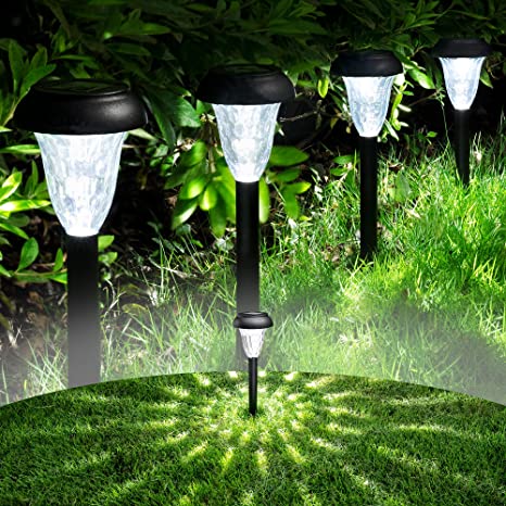 Photo 1 of Solar-Powered Pathway Lights (12-Pack), Waterproof Solar Garden Lights, Bright LED Solar Pathway Lights, Outdoor Lights for Landscapes, Gardens, Pathways, Walkways and Driveways (Cold White)
