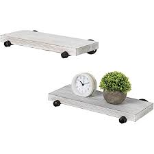 Photo 1 of 16 INCH BLACK WHITE WOOD INDUSTRIAL SHELF 3 PACK