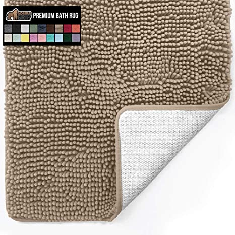 Photo 1 of 2 X 5.5 FEET GORILLA GRIP BATHROOM MAT, BROWN