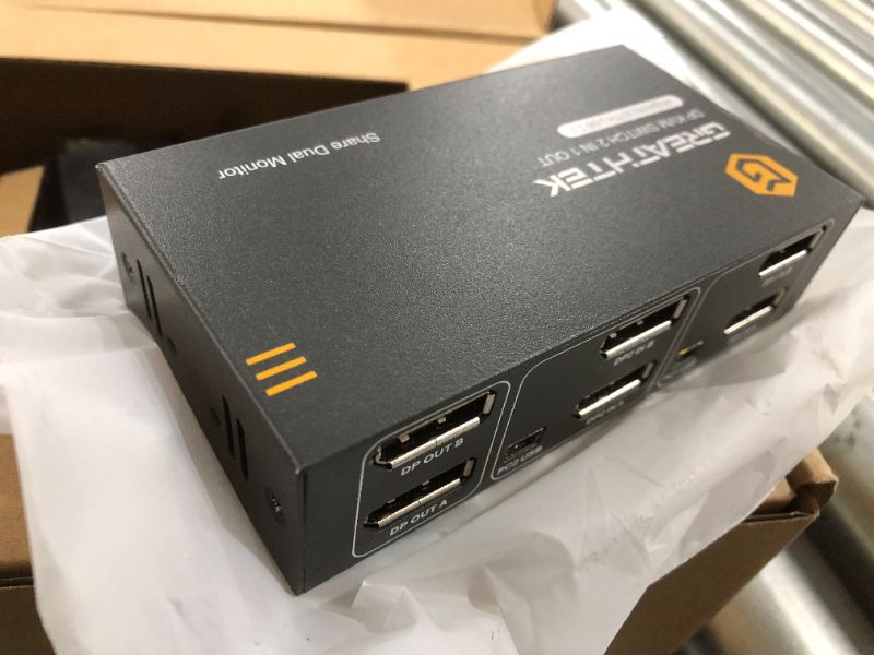 Photo 2 of GREATHTEK Dual Monitor HDMI KVM Switch 2 Port, 2 USB 2.0 Hub, UHD 4K@30Hz YUV4:4:4 Downward Compatible, USB Powered, Hotkey Switch, with Cables
