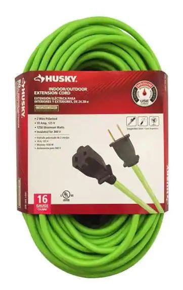 Photo 1 of 25 ft. 16/2-Gauge Green Extension Cord