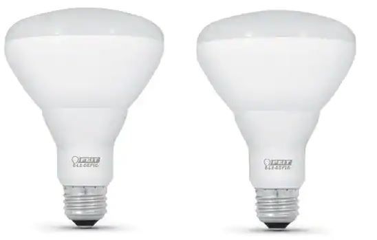 Photo 1 of 65-Watt Equivalent BR40 Dimmable CEC ENERGY STAR Enhance 90+ CRI Recessed Flood LED Light Bulb, Bright White (2-Pack)
