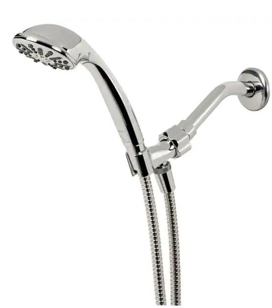 Photo 1 of 1-Spray 3.3 in. Single Wall Mount Handheld Shower Head in Chrome
