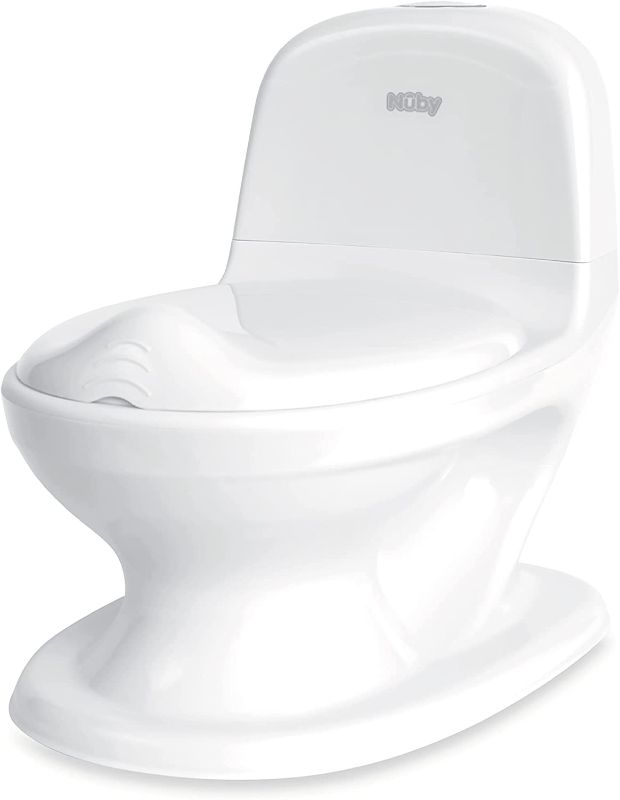 Photo 1 of Nuby My Real Potty Training Toilet with Life-Like Flush Button & Sound for Toddlers & Kids, White/Gray
