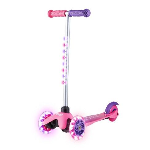 Photo 1 of Ignight Pink/Purple 3 Wheel Kids Scooter W/ Light Up Wheels & Tbar

