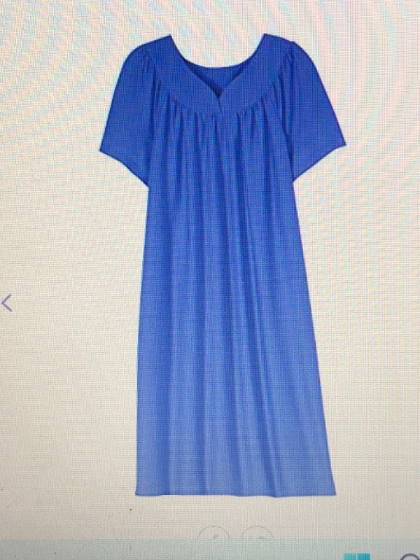 Photo 1 of AmeriMark Solid Sweetheart Neck Mumuu Lounger House Dress Nightgown with Pockets (Size 1x)