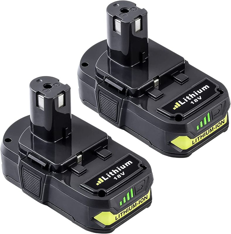 Photo 1 of 2Packs P102 3.0Ah Replacement Battery Compatible with Ryobi 18V Lithium-ion Battery P102 P103 P104 P105 P107 P108 P109 P122 for 18-Volt Power Tool
