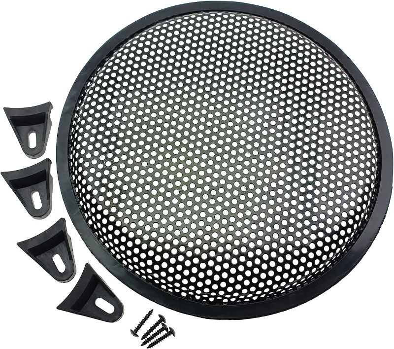 Photo 1 of 2 Pack 12 Inch Metal Mesh Speaker Grills Covers Subwoofer Grill Protective Case with with Mounting Screws for Home Audio Car Speaker [FDXGYH,Black]
