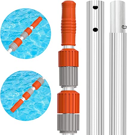 Photo 1 of AgiiMan Aluminum Telescoping Swimming Pool Pole 16 Foot, Pool Net Skimmer Rake Vacuum Head Brush Cleaning Heavy Duty
