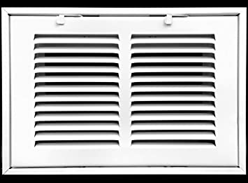 Photo 1 of 14" X 8 Steel Return Air Filter Grille for 1" Filter - Removable Face/Door - HVAC Duct Cover - Flat Stamped Face - White [Outer Dimensions: 16.5 X 9.75]
