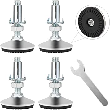Photo 1 of 4 Set M10 Adjustable Leveling Feet, Tahikem Heavy Duty Height Adjuster Furniture Leveler Foot With T Nut Bolt, Screw On Cabinet Restaurant Table Chair Self Levelers Leg (2" Base Dia, 2" Thread Length)
