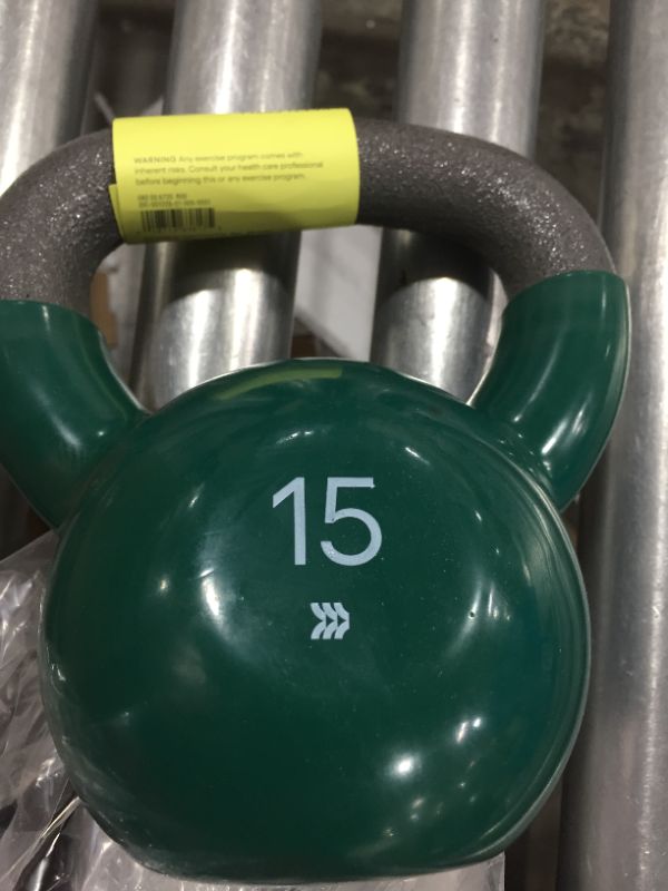 Photo 2 of  15LB Vinyl Coated Kettlebell For Workouts Gym Quality Strength
