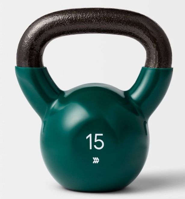 Photo 1 of 15LB Vinyl Coated Kettlebell For Workouts Gym Quality Strength
