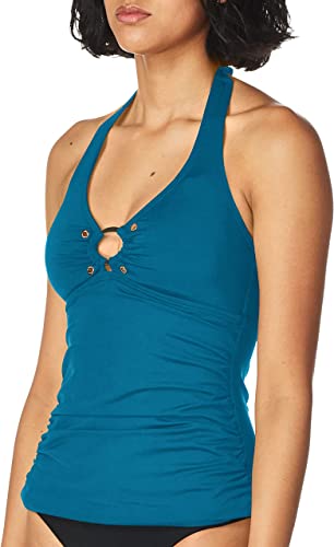 Photo 1 of Calvin Klein Women's Solid Halter Tankini Swimsuit with Removable Soft Cups
