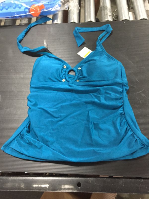 Photo 2 of Calvin Klein Women's Solid Halter Tankini Swimsuit with Removable Soft Cups

