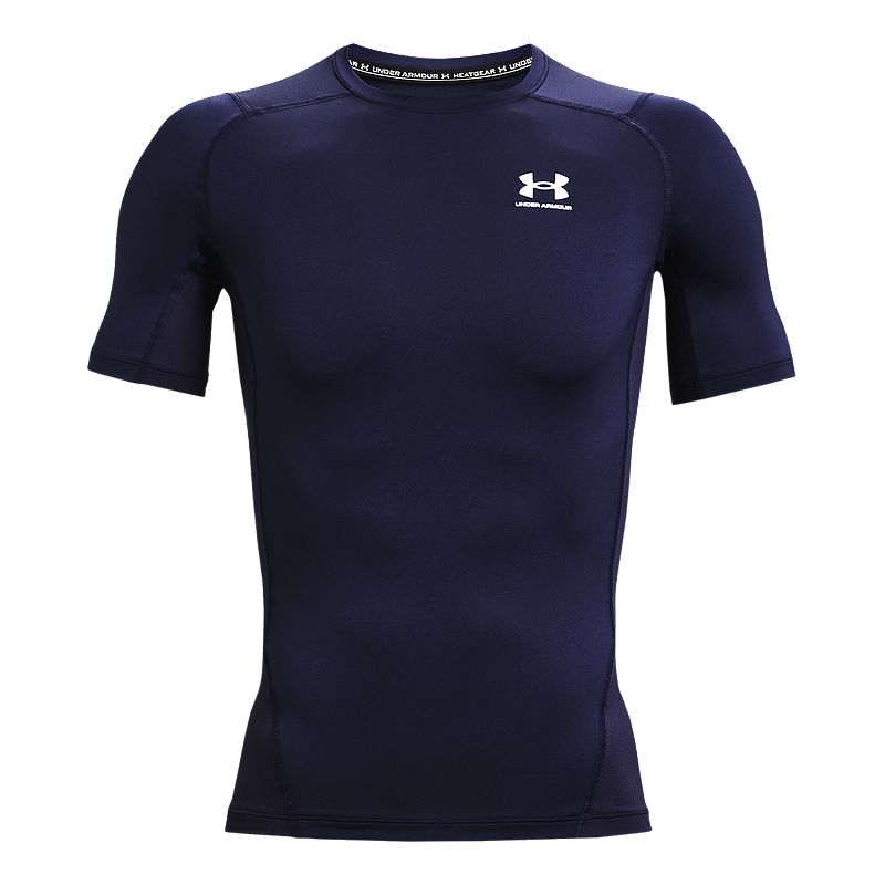 Photo 1 of Under Armour HeatGear Short-Sleeve T-Shirt for Men - Midnight Navy/White - S
