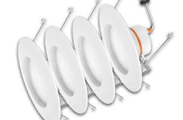 Photo 1 of 5/6 in. Color Temperature Selectable Integrated LED Recessed Trim (4-Pack)
