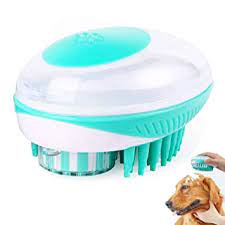 Photo 1 of 2 in 1 Dog Bath Brush Soft Silicone Pet Massage Brush Shampoo Dispenser Grooming Shower Brush For long Short Haired Dogs Cats Remove Loose Fur Washing 