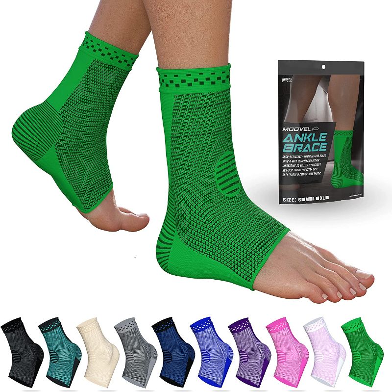 Photo 1 of 3XL MODVEL 2 Pack Ankle Brace Compression Sleeve | Injury Recovery, Joint Pain | FSA or HSA eligible | Achilles Tendon Support, Plantar Fasciitis Foot Socks with Arch Support
