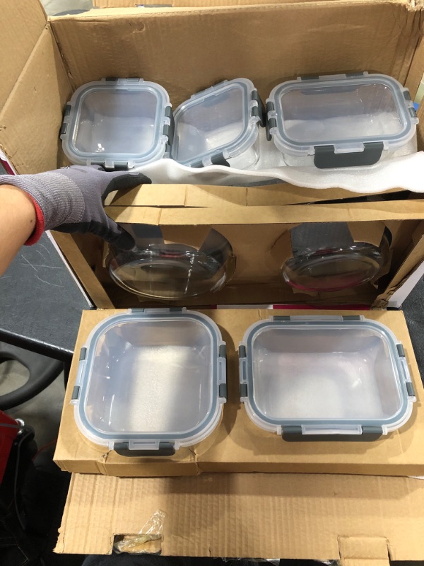 Photo 2 of 24-Piece Superior Glass Food Storage Containers Set - Newly Innovated Hinged BPA-free Locking lids - 100% Leakproof Glass Meal-Prep Containers