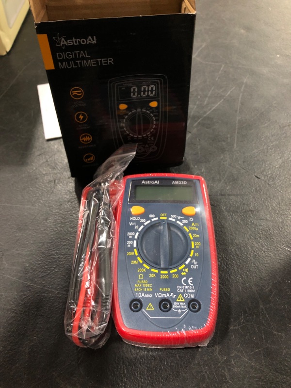 Photo 2 of AstroAI Digital Multimeter with Ohm Volt Amp and Diode Voltage Tester Meter (Intelligent Anti-burn)