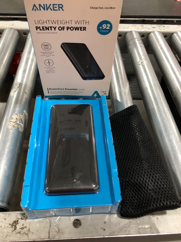 Photo 1 of Anker Power Bank, 325 Portable Charger (PowerCore Essential 20K) 20000mAh Battery Pack with High-Speed PowerIQ Technology and USB-C (Input Only) for iPhone, Samsung Galaxy, and More